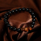 Frosted Black Agate with Tiger's Eye Bracelet (8MM) 磨砂黑瑪瑙虎眼石手鍊 (8MM) (KJBR16265)