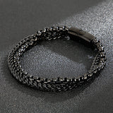 Korean Style Double Chain Stainless Steel Bracelet (Circumference 20cm) 韓版雙層不銹鋼手鍊 (鍊長 20cm) KJBR16267