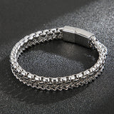 Korean Style Double Chain Stainless Steel Bracelet (Circumference 20cm) 韓版雙層不銹鋼手鍊 (鍊長 20cm) KJBR16270