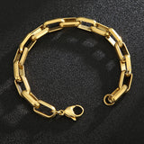 Stainless Steel 9mm Rock Hip Hop Square Bracelet (Circumference 21cm) 不銹鋼9毫米搖滾嘻哈方形手鍊 (鍊長 21cm) KJBR16272