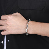 Stainless Steel 9mm Rock Hip Hop Square Bracelet (Circumference 21cm) 不銹鋼9毫米搖滾嘻哈方形手鍊 (鍊長 21cm) KJBR16273