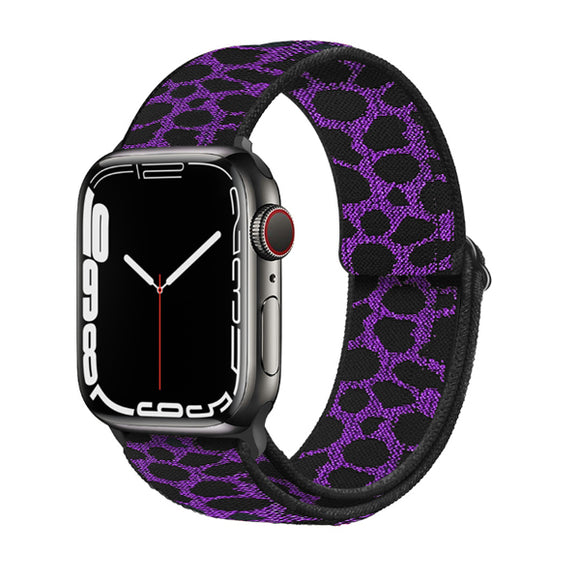 Leopard Print Nylon Braided Purple Apple Watch Band 豹紋尼龍編織紫色 Apple 錶帶 KCWATCH1280