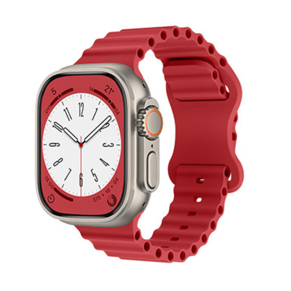 Red Silicone Apple Watch Band 紅色矽膠 Apple 錶帶 KCWATCH1289