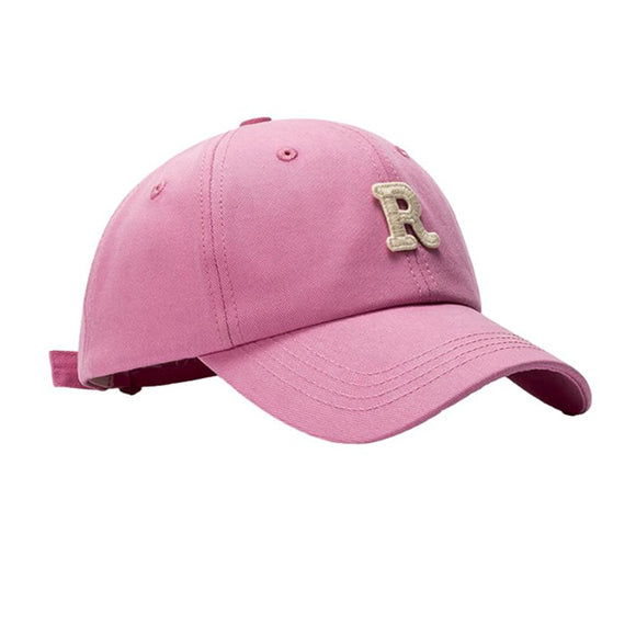 Letter R Embroidery Pink Adjustable Baseball Cap 字母R刺繡粉紅色可調節棒球帽 KCHT2290b