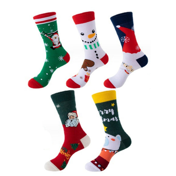 Set of 5 Pairs Christmas Theme Pattern Cozy Socks (One Size) 5對一套聖誕主題圖案舒適襪子 (均碼) HS202424