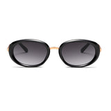 Oval Black Gold Frame Grey Lens Polarized Sunglasses UV 400 Protection 橢圓形黑金框灰色鏡片偏光太陽眼鏡 抗 UV KCSG2226