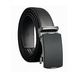 Black Men's Leather Ratchet Belt with Automatic Buckle 黑色男士真皮自動扣皮帶 KCBELT1163