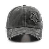 Vintage Washed Black Adjustable Baseball Cap 復古水洗黑色可調節棒球帽 KCHT2410