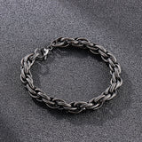 Korean Style Boiled Black Stainless Steel 8mm Bracelet (Circumference 20cm) 韓風煮黑色不銹鋼8毫米手鍊 (鍊長 20cm) KJBR16271