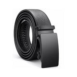 Black Men's Leather Ratchet Belt with Automatic Buckle 黑色男士真皮自動扣皮帶 KCBELT1164