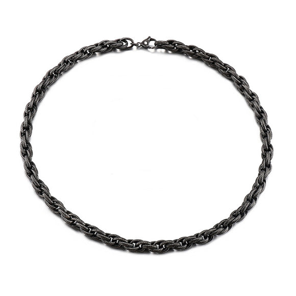 Korean Style Boiled Black Stainless Steel Necklace (Circumference 60cm) 韓風煮黑色不銹鋼項鍊 (鍊長 60cm) KJPE17064