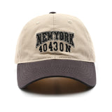 New York Embroidery Grey and Beige Adjustable Baseball Cap 紐約刺绣灰色米色可調節棒球帽 KCHT2402