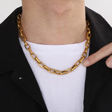 Men Gold Stainless Steel Necklace (Circumference 60cm) 男士不銹鋼項鍊 (鍊長 60cm) KJPE17067
