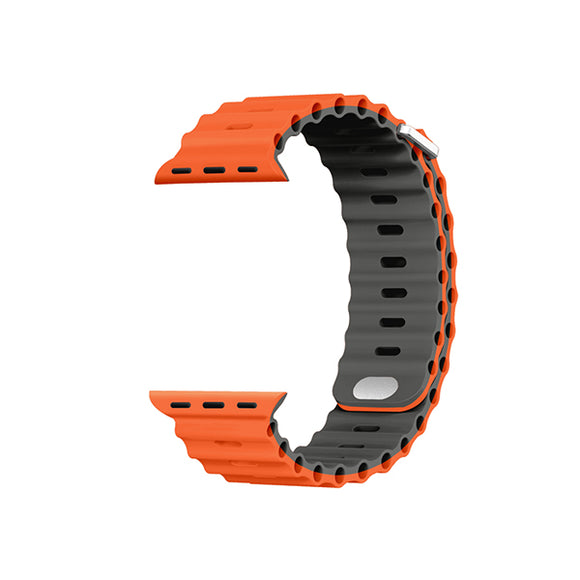 Orange and Grey Silicone Apple Watch Band 橙色灰色矽膠 Apple 錶帶 KCWATCH1307