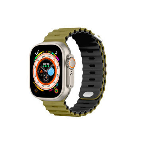 Green and Black Silicone Apple Watch Band 綠色黑色矽膠 Apple 38MM / 40MM / 41MM KCWATCH1308