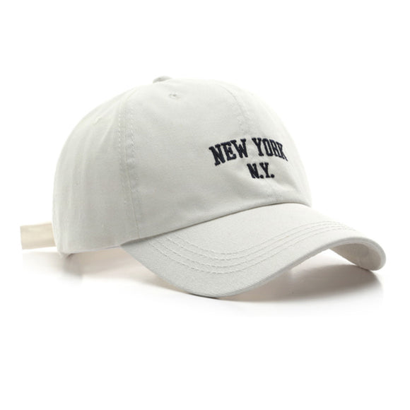 New York Embroidered White Adjustable Baseball Cap 紐約刺繡白色可調節棒球帽 KCHT2311a