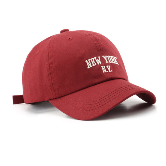New York Embroidered Claret Adjustable Baseball Cap 紐約刺繡酒紅色可調節棒球帽 KCHT2311b