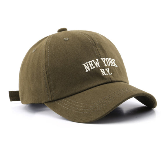 New York Embroidered Army Green Adjustable Baseball Cap 紐約刺繡軍綠可調節棒球帽 KCHT2311d