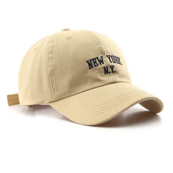 New York Embroidered Beige Adjustable Baseball Cap 紐約刺繡米色可調節棒球帽 KCHT2311e