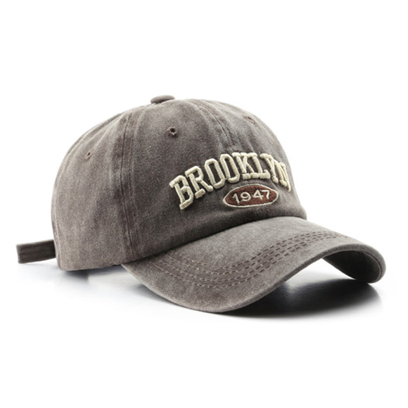 Brooklyn Embroidered Coffee Adjustable Baseball Cap 布魯克林刺繡咖啡色可調節棒球帽 KCHT2312c