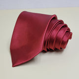 Solid Color Burgundy Tie Formal Necktie for Men 男士純色酒紅色領帶正裝領帶 KCBT2333