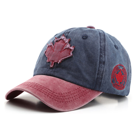 Canada Embroidery Maple Leaf Blue and Red Adjustable Baseball Cap 加拿大刺繡楓葉藍紅可調節棒球帽 KCHT2346a