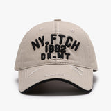 NY Embroidery Maple Leaf Khaki Adjustable Baseball Cap 紐約刺繡卡其色可調節棒球帽 KCHT2347