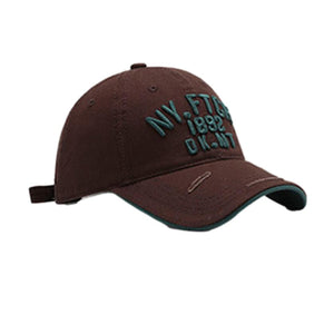 NY Embroidery Maple Leaf Coffee Adjustable Baseball Cap 紐約刺繡咖啡色可調節棒球帽 KCHT2348