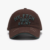 NY Embroidery Maple Leaf Coffee Adjustable Baseball Cap 紐約刺繡咖啡色可調節棒球帽 KCHT2348