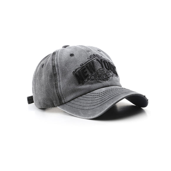 New York Embroidery Grey and Black Adjustable Baseball Cap 紐約刺绣灰色黑色可調節棒球帽 KCHT2374a