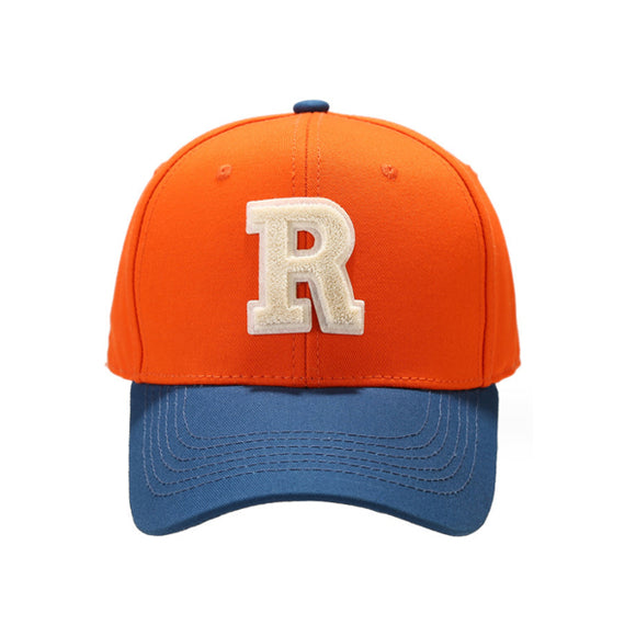 Letter R Embroidery Blue and Orange Adjustable Baseball Cap 字母R 刺繡藍色和橙色可調節棒球帽 KCHT2384