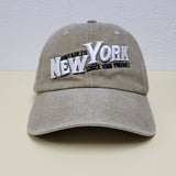 New York Embroidery Khaki Adjustable Baseball Cap 紐約刺繡卡其色可調節棒球帽 KCHT2385