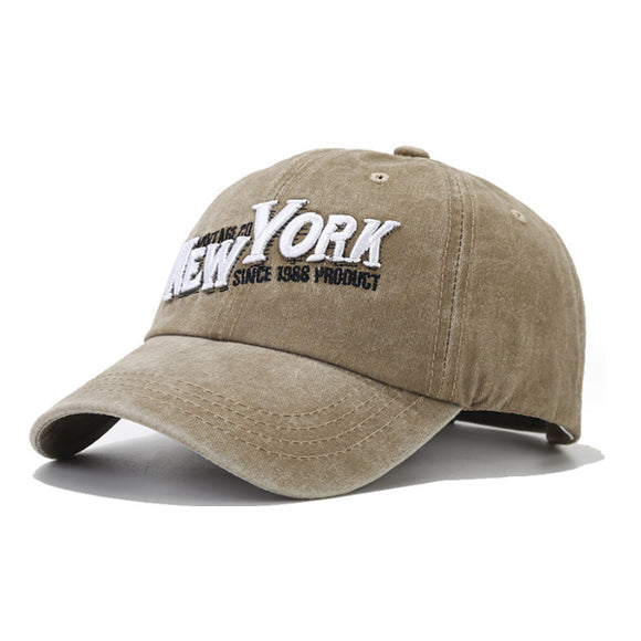 New York Embroidery Khaki Adjustable Baseball Cap 紐約刺繡卡其色可調節棒球帽 KCHT2385