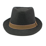 Black British Jazz Straw Hat 黑色英倫爵士草編帽 KCHT2393