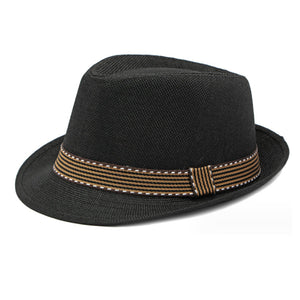 Black British Jazz Straw Hat 黑色英倫爵士草編帽 KCHT2393