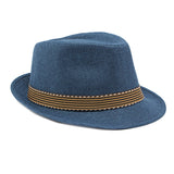 Blue British Jazz Straw Hat 藍色英倫爵士草編帽 KCHT2394