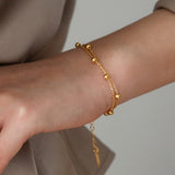 Gold Double Layer Titanium Steel Bracelet 金色雙層鈦鋼手鍊 KJBR16275
