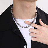 Rock Hip Hop Square Titanium Steel Men's Bracelet Necklace (Circumference 60cm) 搖滾嘻哈方形鈦鋼男手鍊項鍊 (鍊長 60cm) KJPE17065