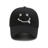 Smiley Face Embroidery Black Adjustable Baseball Cap 笑臉刺繡黑色可調節棒球帽 KCHT2388