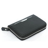 Black Genuine Leather RFID Zipper Wallet 黑色真皮 RFID 拉鍊錢包 CH19035