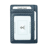 Blue Grained Leather RFID Card Holder 藍色真牛皮RFID安全防盜信用卡套 CH19040