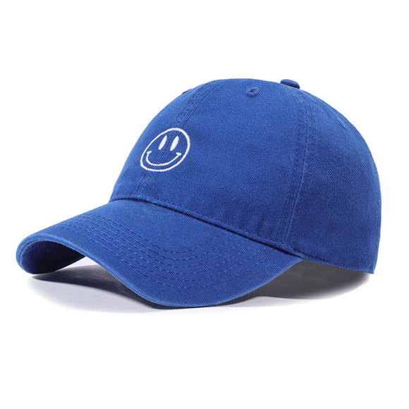 Smiley Face Embroidery Blue Adjustable Baseball Cap 笑臉刺繡藍色可調節棒球帽 KCHT2416