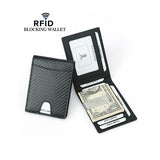 Black Carbon Fiber RFID Card Holder and Money Clips 黑色碳纖維RFID安全防盜信用卡套和錢夾 (CH19041a)