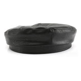 Japanese Style Black Solid Leather Beret Hat 日系黑色純色皮質貝雷帽 KCHT2421