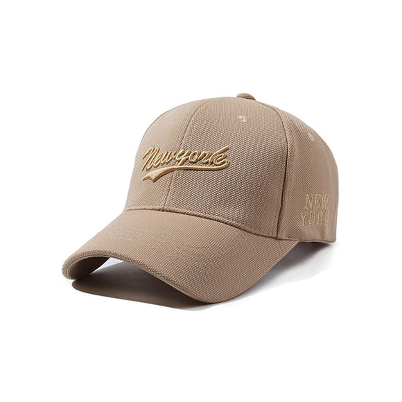 New York Embroidery Beige Adjustable Baseball Cap 紐約刺繡米色可調節棒球帽 KCHT2462