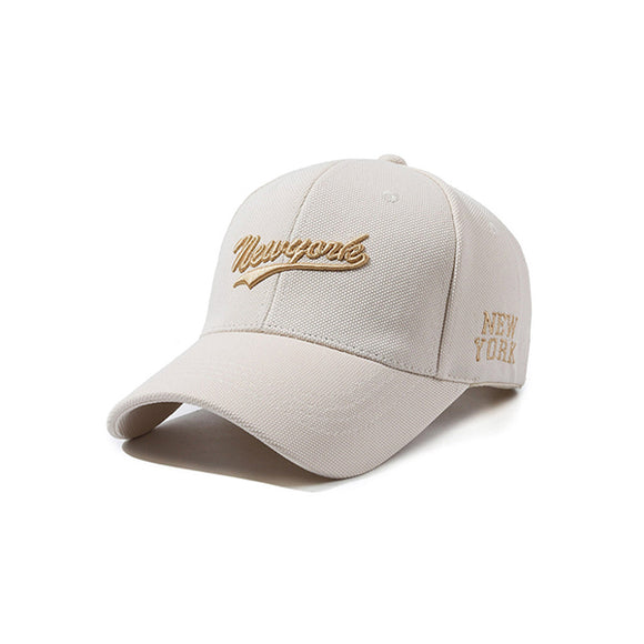 New York Embroidery Beige Adjustable Baseball Cap 紐約刺繡米色可調節棒球帽 KCHT2463