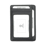 Black Grained Leather RFID Card Holder with AirTag Holder 黑色真牛皮RFID安全防盜信用卡套AirTag追踪器位 CH19047