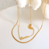 Double Stacked Heart Necklace 雙層疊戴桃心項鍊 KJPE17047
