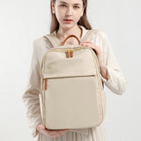 Laptop Apricot Backpack for Women, 15 Inch Computer Business Stylish Apricot Backpacks 女士筆記本電腦杏色背包，15 英寸電腦商務時尚杏色背包 KCBAG2254