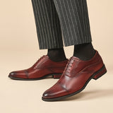 卡姆登真皮三接頭商務鞋 / Camden Leather Cap Toe Business Shoes KN25024